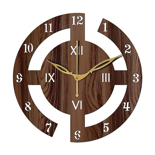 Kronyx 12" Inch Wooden Wall Clock (Wenge, Small Size, 30 Cm x 30 Cm)-027-Analog