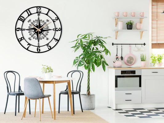 Kronyx Metal Modern Wall Clock for Living Room, Bedroom, Office, Hall | Non-Ticking Hanging Wall Clock for Wall Decoration | Antique Big Size Silent Wall Watch for Home Decor Items (40 CM)