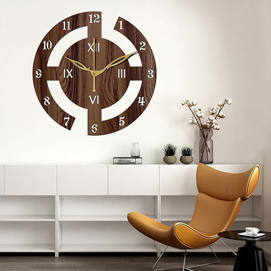 Kronyx 12" Inch Wooden Wall Clock (Wenge, Small Size, 30 Cm x 30 Cm)-027-Analog